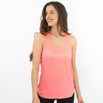 Superdry Studio Coral Pink Vest Sports Activewear Workout Gym Tops-Quality Brands Outlet-