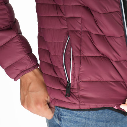 Nautica Performance Double Zip Puffer Jacket Burgundy - Quality Brands Outlet
