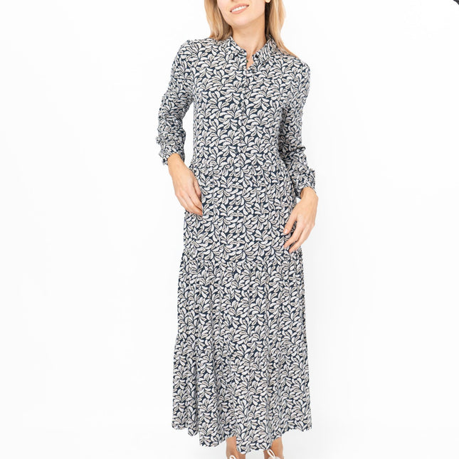 Seasalt Windflower Navy Leaves Cotton Jersey Dress-Quality Brands Outlet-