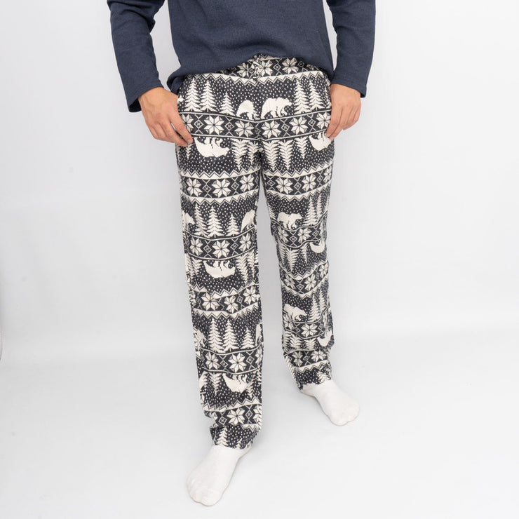 Mens Christmas Pyjama Bottom Grey Polar Bear Pant Old Navy