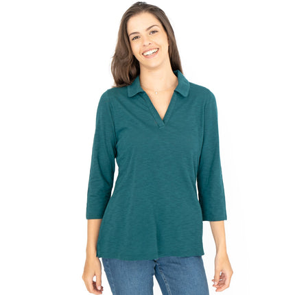 Seasalt Wavecrest Dark Green 3/4 Sleeve Top-Quality Brands Outlet-
