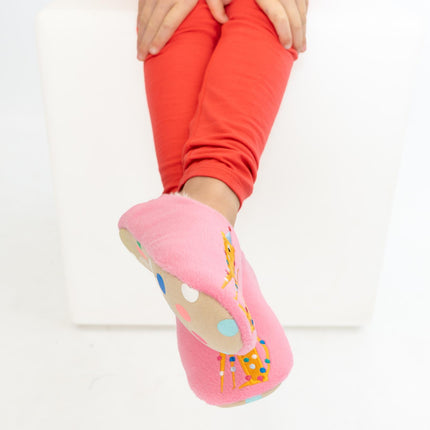Joules Girls Pink Fluffy Warm Slippers