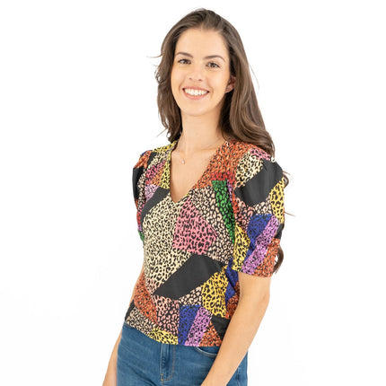 Oasis Short Sleeve V-Neck Summer Multi Colour Tops-Quality Brands Outlet-