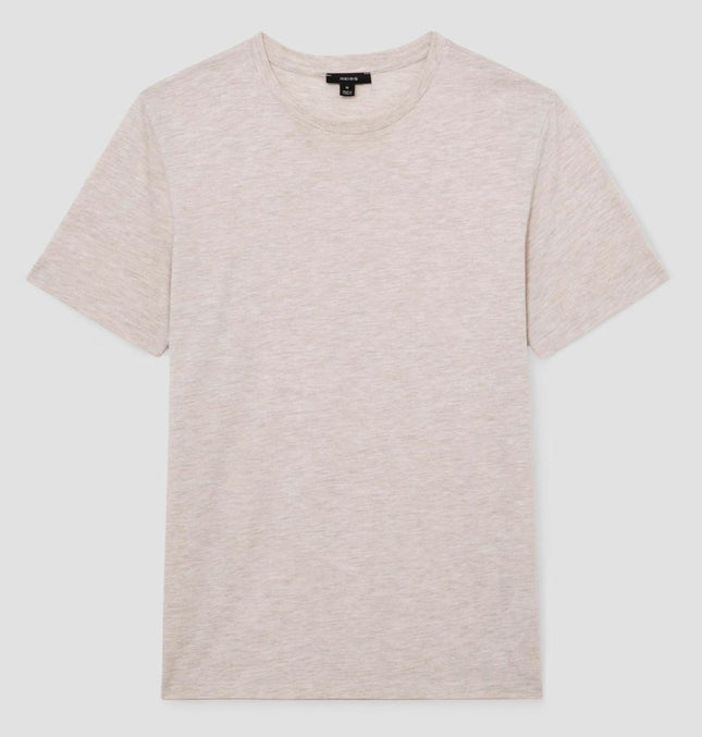 Bless Cotton T-Shirt Wheat Melange Beige Short Sleeve Tops - Quality Brands Outlet
