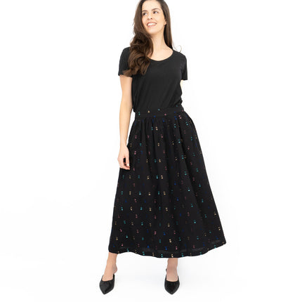 Seasalt Tawny Owl Midi Skirt Golden Heyday Black-Quality Brands Outlet-