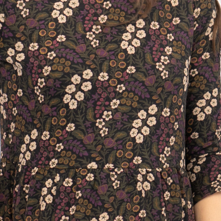 Seasalt Black Dress Tiered Line Strokes Midi - Quality Brands Outlet