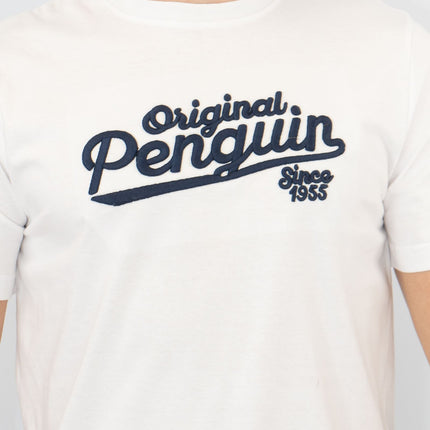 Original Penguin T-shirt Short Sleeve Embroidered White-Quality Brands Outlet-