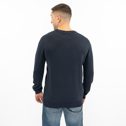 Mens Jumper Colour Block Stripe Navy-Quality Brands Outlet-