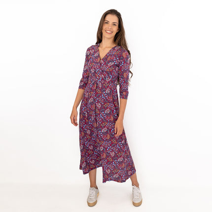 Seasalt Red Floral Chacewater Jersey Midi Dress-Quality Brands Outlet-