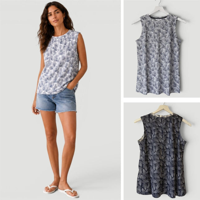 White Stuff Linen Vest Top Sleeveless Summer Casual - Quality Brands Outlet