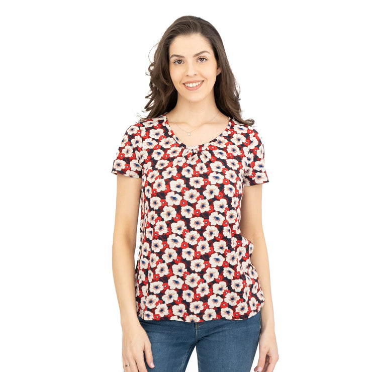 Seasalt Womens Red Floral Siren Song Top