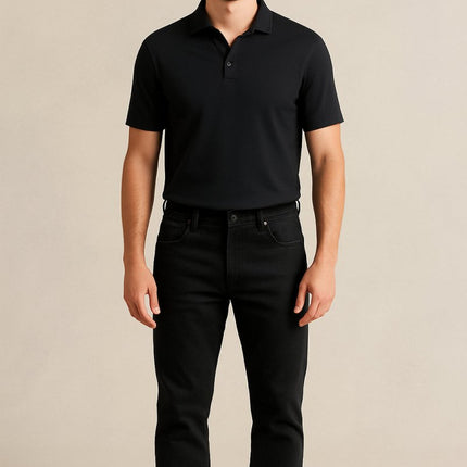Mens Premium Brand Relaxed Fit Rugged Flex Jeans Black-Quality Brands Outlet-