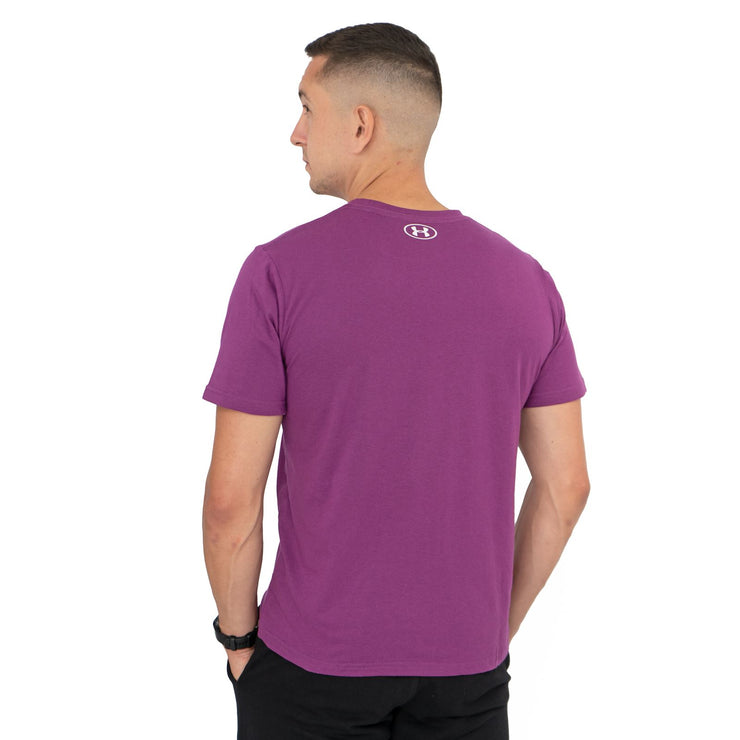 Under Armour Men Logo Print Sportstyle Purple Short Sleeve T-shirt