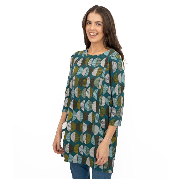 Seasalt Tunic Shore Foraging Longline Top Cotton 3/4 Sleeve - Quality Brands Outlet