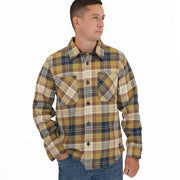 M&S Mens Cotton Rich Check Overshirt Mustard - Quality Brands Outlet