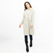 Phase Eight Revere Coat Wool Blend Double Breasted Knee Length Light Green