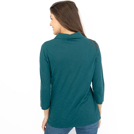 Seasalt Wavecrest Dark Green 3/4 Sleeve Top-Quality Brands Outlet-