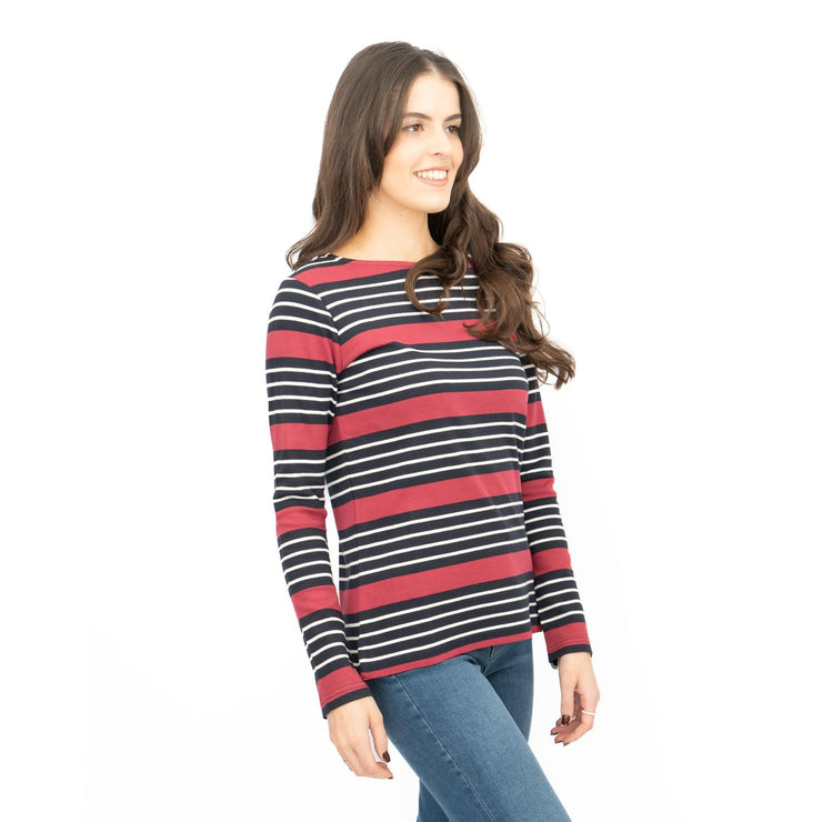 Crew Clothing Womens Top Ultimate Breton Stripe Red - Quality Brands Outlet