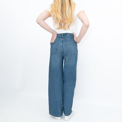M&S Wide Leg Blue Jeans Medium Indigo Blue