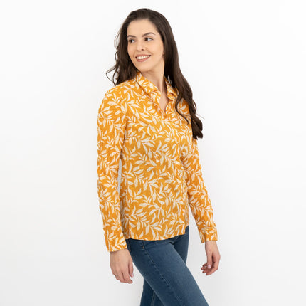 Seasalt Womens Larissa Shirt Yellow Leaves-Quality Brands Outlet-