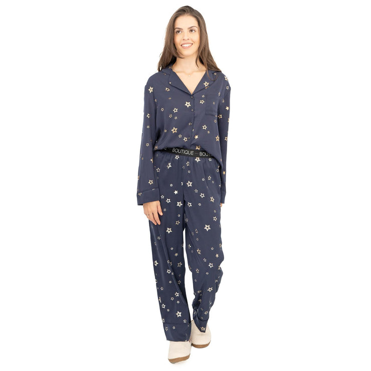 M&S Navy Star Pyjama Set - Quality Brands Outlet