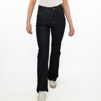 M&S Autograph Boot Cut Jeans High Waist Flare Stretch Dark Indigo