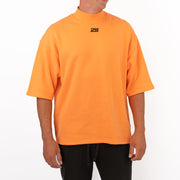 True Religion Mens High Neck Orange Short Sleeve Top