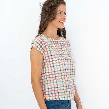 Seasalt Trendine Hills Cotton Linen Short Sleeve Blouse White Summer Tops-Quality Brands Outlet-