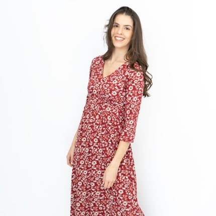 Seasalt Maggie Maxi Dress Berry Gathering Red-Quality Brands Outlet-