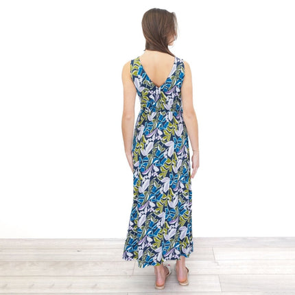 Seasalt Polmanter Jersey Dress Organic Cotton Sleeveless Maxi Print - Quality Brands Outlet
