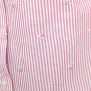 Crew Clothing Womens Pink Striped Embroidered Shirt