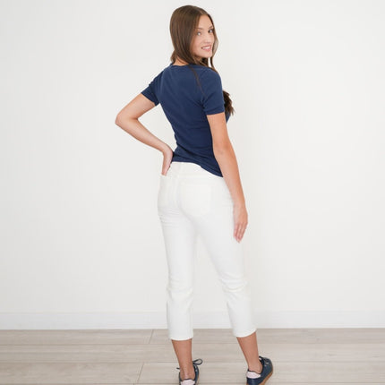 M&S Crop Slim Leg Jeans White-Quality Brands Outlet-