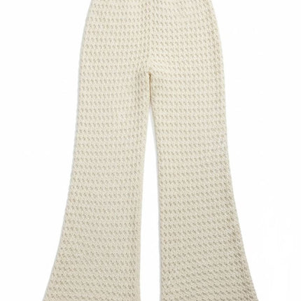 Crochet Knit Trousers Ivory Co-Ord Wide Leg-Quality Brands Outlet-