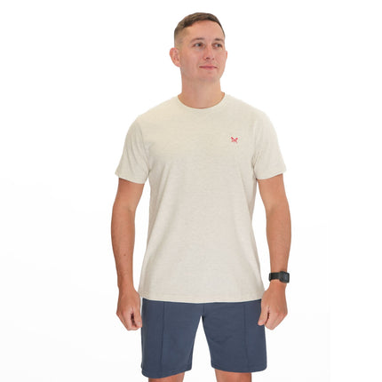 Crew Clothing Mens Beige Short Sleeve T-Shirt - Quality Brands Outlet