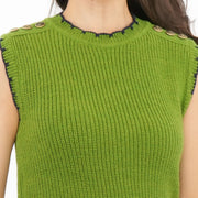 M&S Scalloped Crew Neck Button Detail Vest Tank Top - Quality Brands Outlet