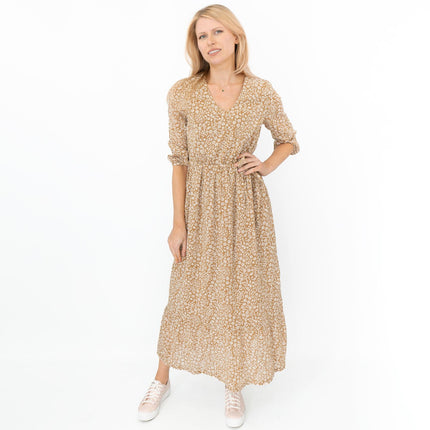 Seasalt Brown Coast Path Floral Corn Marigold Dress