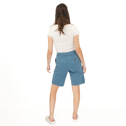 M&S Chino Shorts Classic Cotton Rich Dark Blue Easy Wear - Quality Brands Outlet