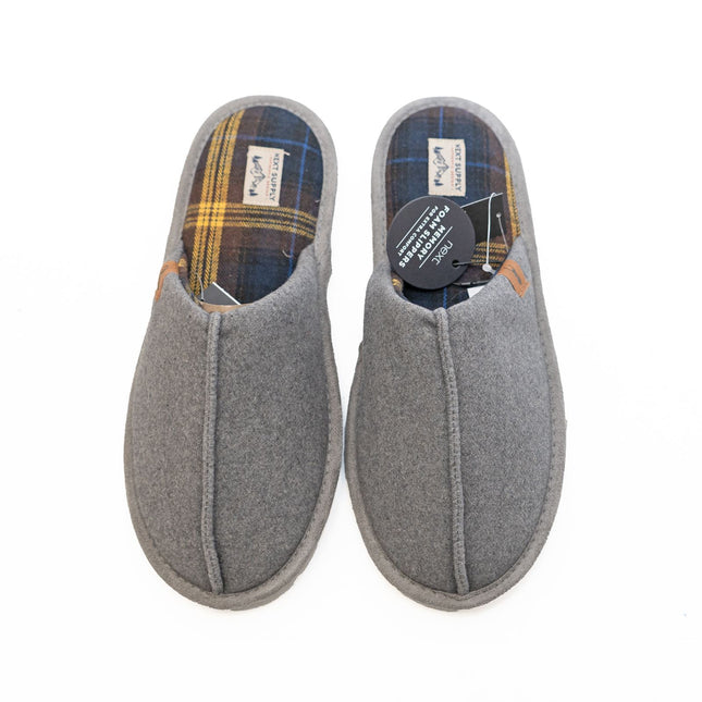 Next Mens Grey Slippers with Memory Foam Cushion-Quality Brands Outlet-