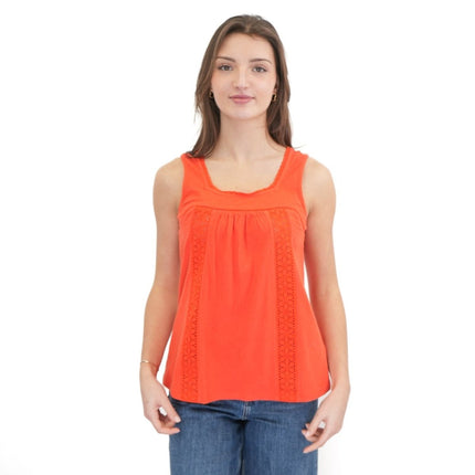 Weird Fish Red Chelle Square Neck Jersey Vest Top - Quality Brands Outlet