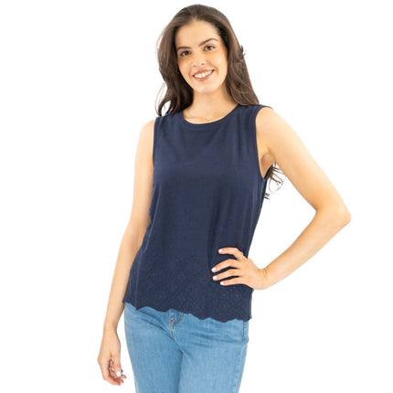 White Stuff Silvia Cut Out Top Navy-Quality Brands Outlet-