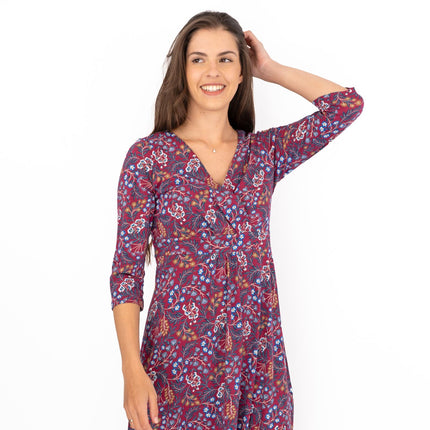 Seasalt Red Floral Chacewater Jersey Midi Dress-Quality Brands Outlet-