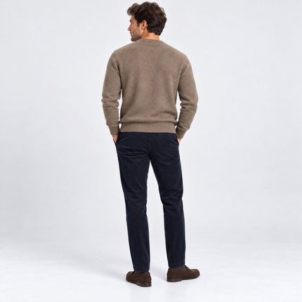 Mens Jumpers Ultimate Lambswool Crew Neck Jumper - Mushroom Taupe-Quality Brands Outlet-