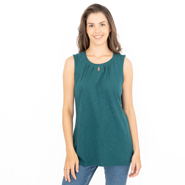Seasalt Bright Beach Green Keyhole Summer Vest Sleeveless Tops-Quality Brands Outlet-