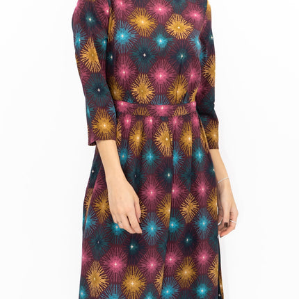 Seasalt Forestry Dress Purple Sparkler Geo Print-Quality Brands Outlet-