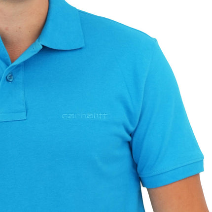 Mens Summer Tops Short Sleeve Blue Pique Polo Shirts Premium Brand-Quality Brands Outlet-
