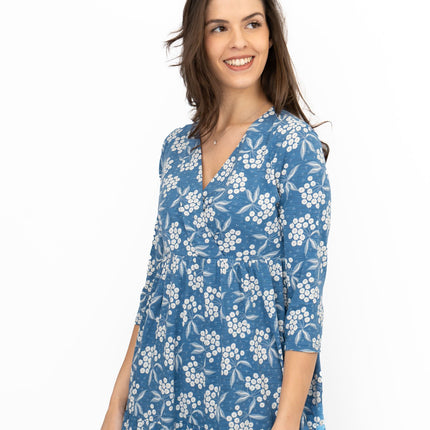 Seasalt Sky Branch Blue Elderflower Shadow Midi Dress-Quality Brands Outlet-