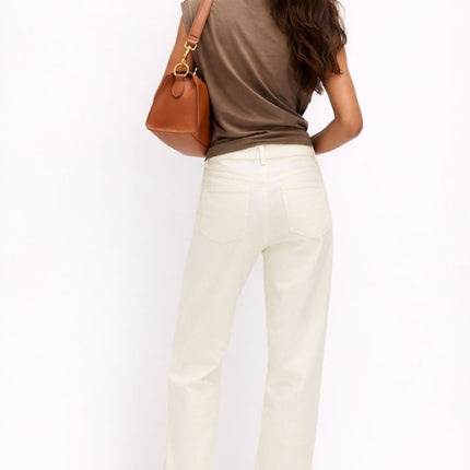 M&S Boyfriend Jean Ankle Grazer Cream Ivory Relaxed Fit Denim - Quality Brands Outlet