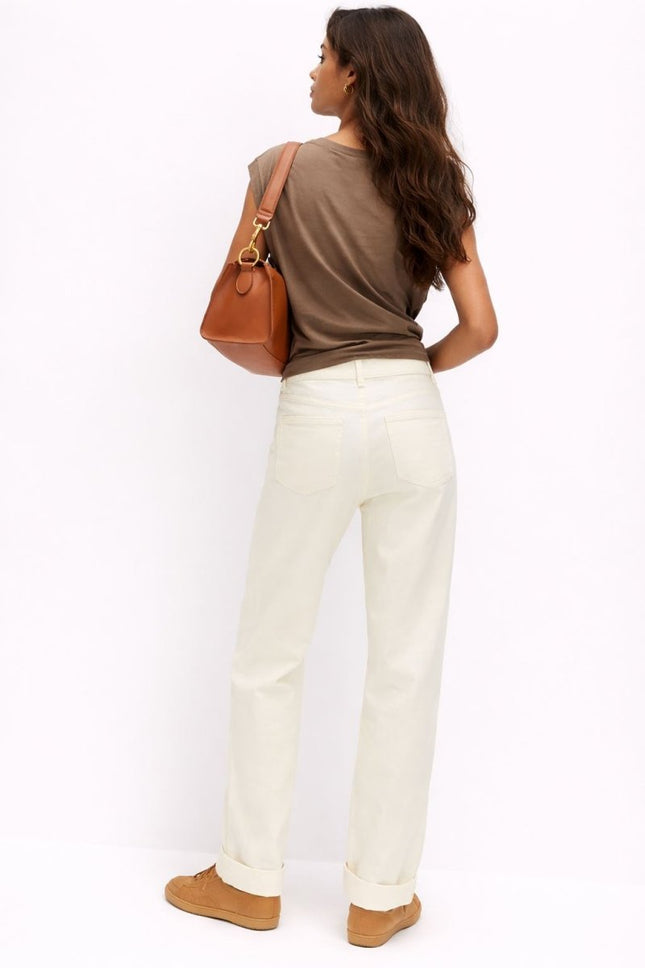 M&S Boyfriend Jean Ankle Grazer Cream Ivory Relaxed Fit Denim - Quality Brands Outlet