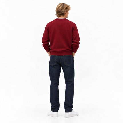 Mens Sweatshirts Terry Crew Neck Tops – Red-Quality Brands Outlet-