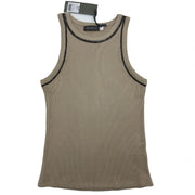 Mint Velvet Ribbed Embellished High Neck Vest Top Stone - Quality Brands Outlet